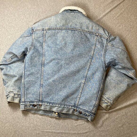 Vintage Levi’s Sherpa Jacket Raw DENIM Size Small - Picture 2 of 8